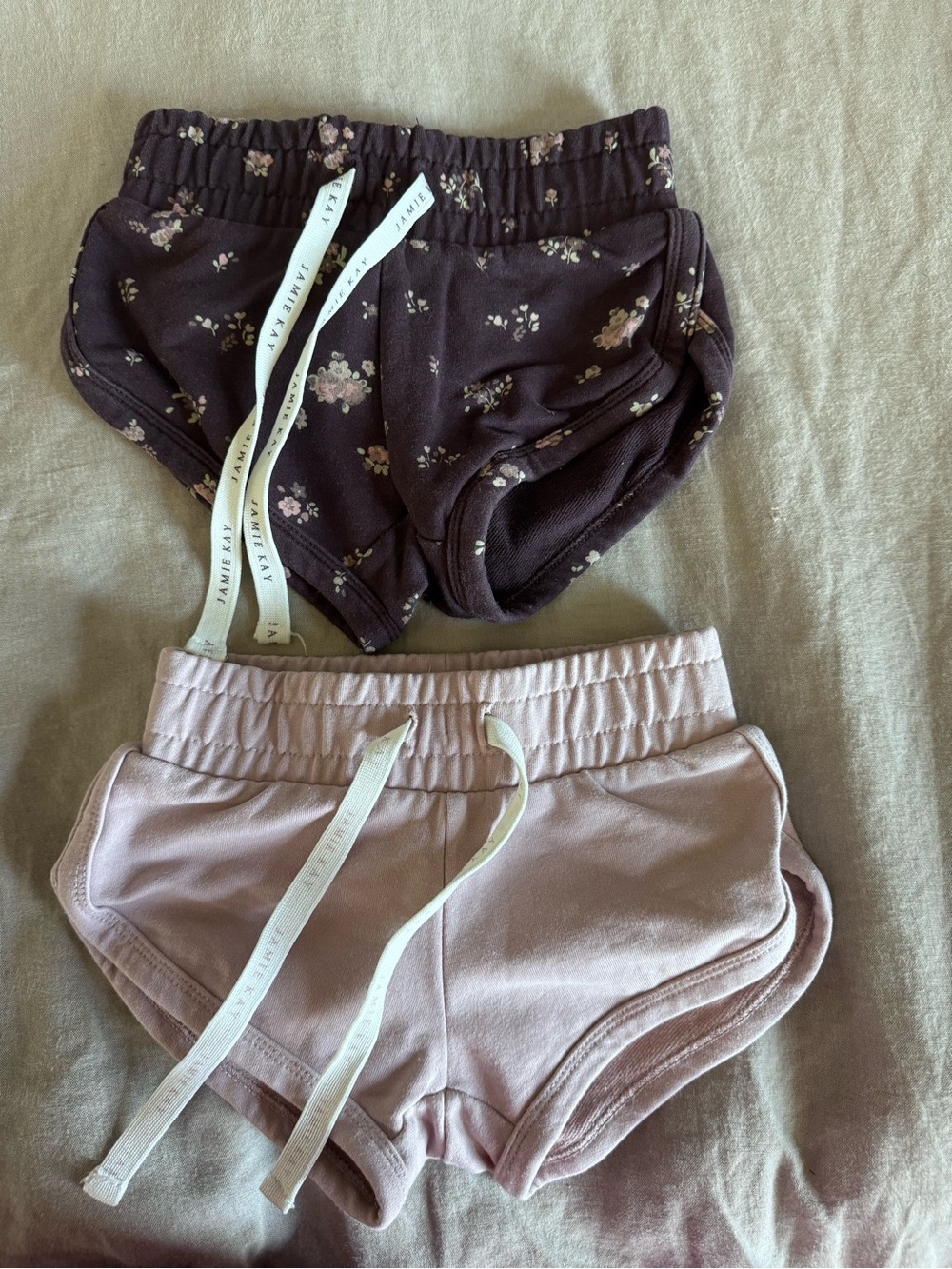 Jamie Kay Girls' Floral Dark Purple and Light Pink Shorts Set